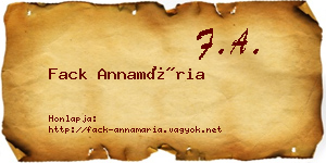 Fack Annamária névjegykártya